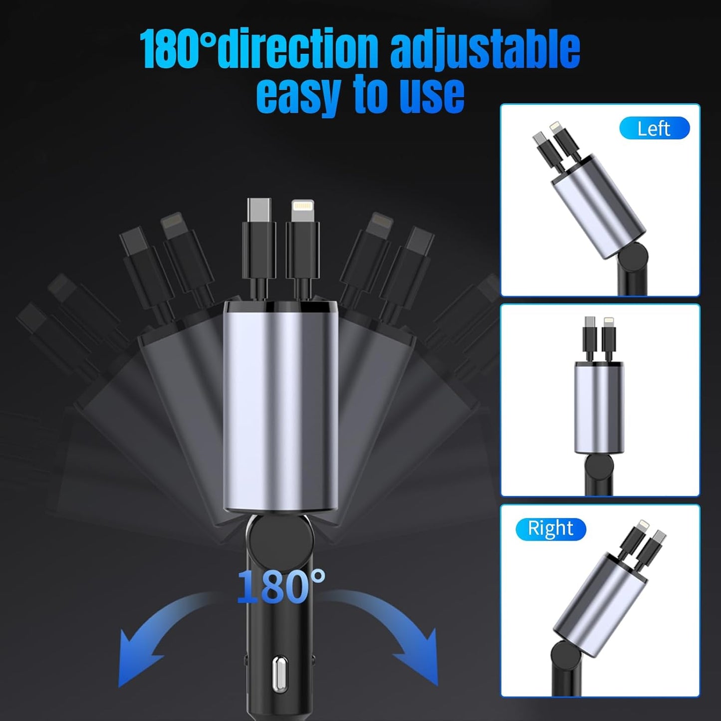 4-in-1 Retractable Car Charger