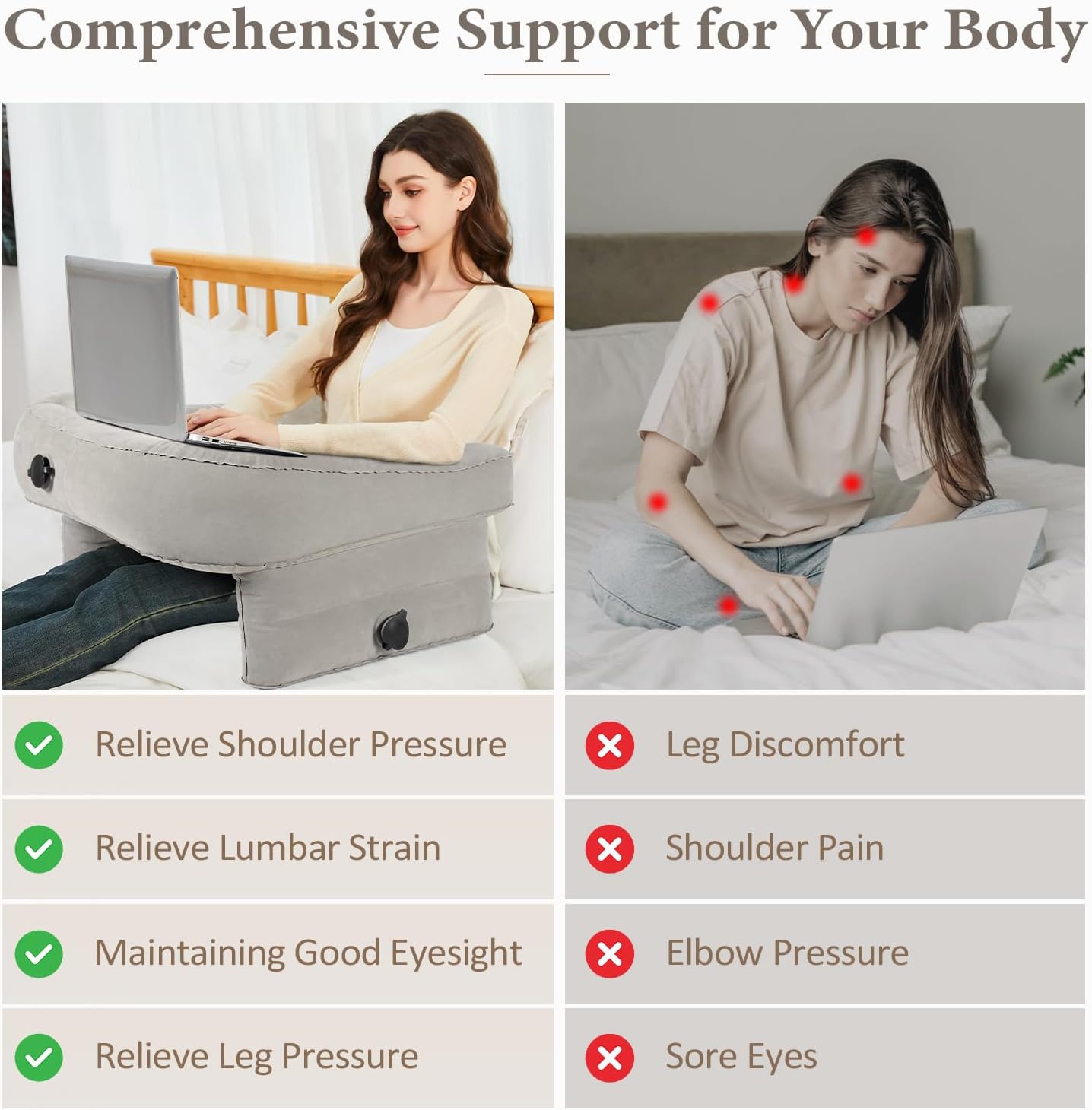 Inflatable Lap Desk Pillow