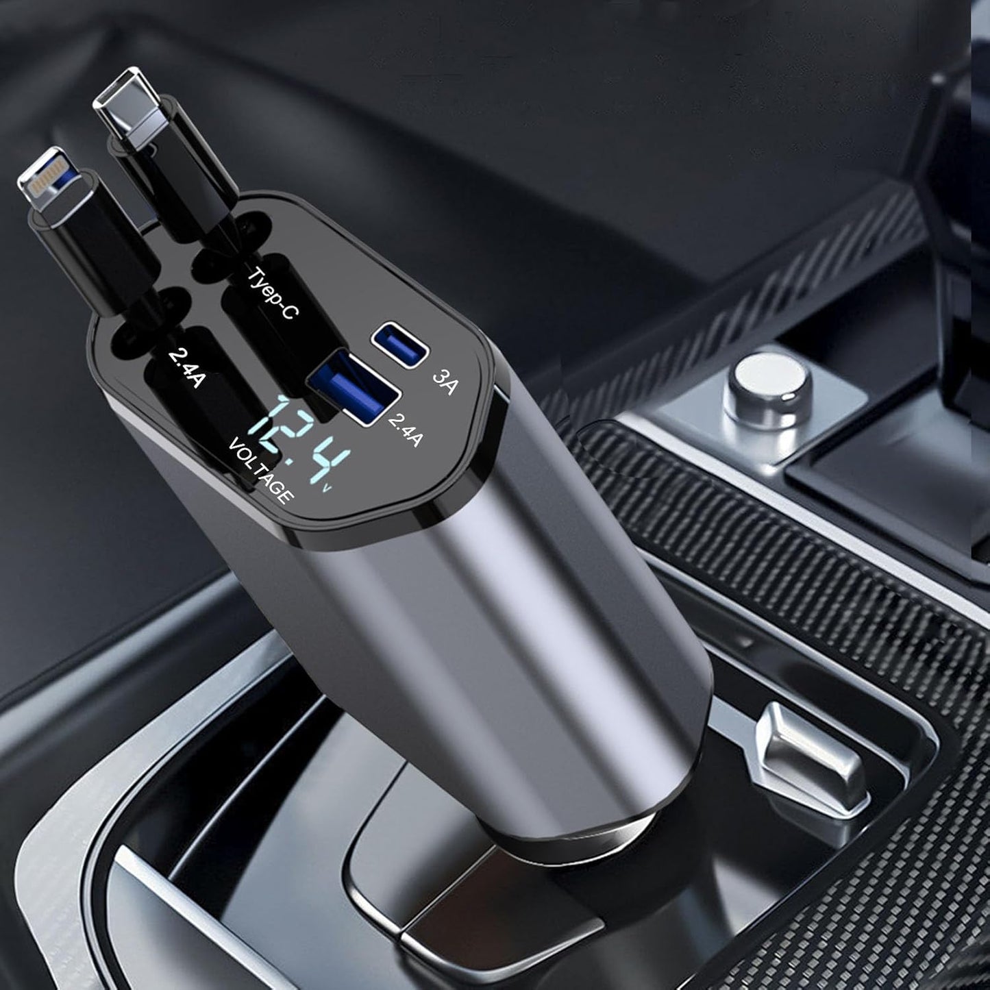 4-in-1 Retractable Car Charger